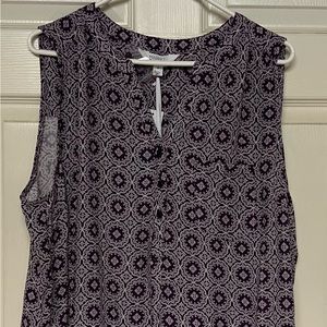 Market and Spruce Prat Henley Sleeveless Top Purple